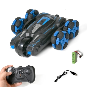 2.4G 5 Wheel Remote Control Swing Arm Off Road 360 Rolling Vehicle  Deformation Climbing Twisting Stunt Rc Car For Kid, Multicolor 1