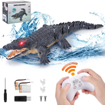 GearRoot Remote Control Crocodile Boat Toy  Simulation RC Crocodile For Swimming Pool Bathroom Great Gift RC Boat Alligator Toys?