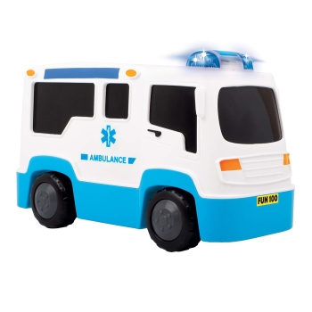 Giggles Funskool, Rescue Ambulance, Multicolour Vehicle with Lights and Sounds, Develops Motor Skills, 12 Months & Above, Infant and Preschool Toys