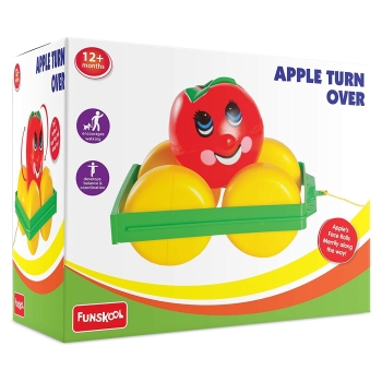 Apple Turnover, Pull Along Toy, Encourages Walking, Rattling Sound, 12 Months & Above, Infant and Preschool Toys,Giggles Funskool