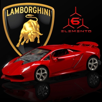 GUOKAI Remote Control Car,1/24 Scale Rc Sport Racing Toy Car,Compatible With Lamborghini Sesto Elemento Model Vehicle For Boys Girls,Red