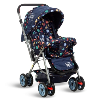 Mee Mee Little Explorer Baby Stroller Pram for 0 to 3 Years, New Born Kids, 5 Point Safety Harness, Adjustable backrest, 360 Swivel Wheel, Large Storage... 1