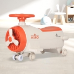 R for Rabbit Iya Iya Aero Kids Swing Car, Scratch Free PU LED Wheels with ABEC7 Bearing, Baby Ride on Magic Toy Panda Car for 2+ Years Boys & Girls, Upto 75 Kgs (Cream Orange)