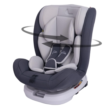 R for Rabbit Jack N Jill Grand Isofix Baby Car Seat Convertible 360 Rotatable Kids Car Seat of 0 to 12 Years Age Comes with 5 Point Safety Harness Ece R44/04 Safety Certified|(Grey)