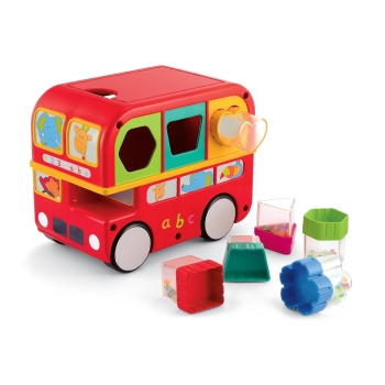 Giggles Funskool, Shape Sorting Bus, Educational Push Along Toy with Blocks, Features Shapes, Free Wheeling, Colours, 6 Months & Above, Infant and...
