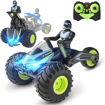 Click & Buy High Speed Racing 2.4Ghz Remote Control Motorbike, 360 Rotation Transformable Spinning Action Drift Wheels RC Stunt Motorcycle with Riding Figure Car Toy Best Gift for Kids