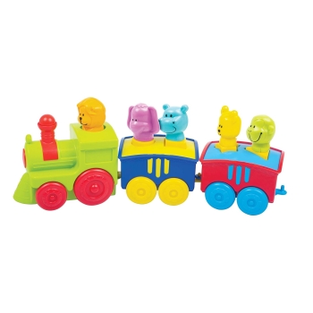 Giggles Kid Funskool - 2 In 1 Colourful Animal Pull Along Toy Train, Walking, Shape Sorting, Pretend Play Preschool Toys, Multicolour, 12 Months & Above