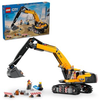LEGO City Yellow Construction Excavator Toy Digger 60420 Building Blocks Toys for 8+ Gift for Boys and Girls