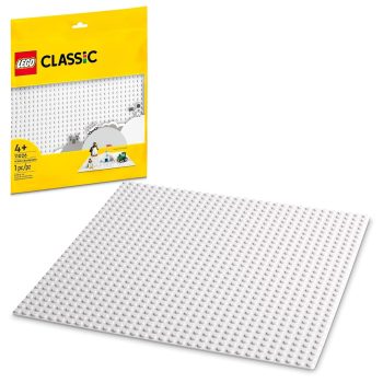 LEGO Classic White Baseplate 11026 Building Toy Set for Preschool Kids, Boys, and Girls Ages 4+ (1 Piece)