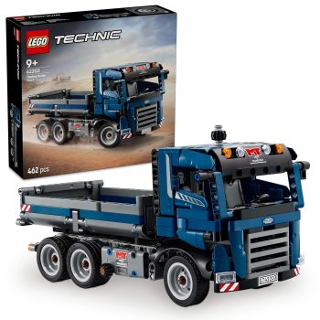 LEGO Technic Tipping Dump Truck Toy, Blue Construction Vehicle Set 42203 Building Blocks Toys for 9+ Gift for Boys and Girls