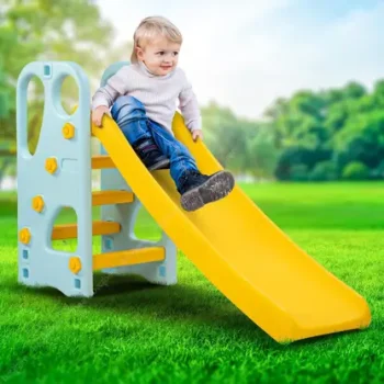 baybee Playgro Garden Kids Slide with Basketball Toddler Climber Toys for Girls Boys  (Yellow)