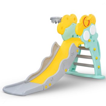 Baybee Kiddie 4 in 1 Baby Slides for Kids | Perfect Outdoor Sliding with Basketball Set, Ring Toss Game, Climbing | Baby Play Area Indoor Setup | Freestanding Slider for Kids 2 to 5 Years Boys Girls