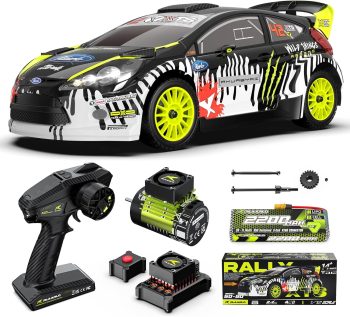 RIAARIO 1/10 Brushless RC Cars 50 MPH Fast Speed for Adults Rally Car with Gyro 4WD RC Truck Waterproof Monster Trucks Remote Control Car with 3S 2200mAh Rechargeable Battery