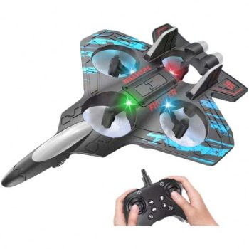 Fighter Plane RC Plane - 2.4 GHz Remote Controlled Fighter Plane || RC Airplane Easy to Fly Stable Jet Fighter Toys for Kids || LED Lights, 360 Degree Hovering Airplane and Stun Roll. (Blue1)